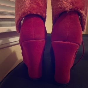 Red winter booties